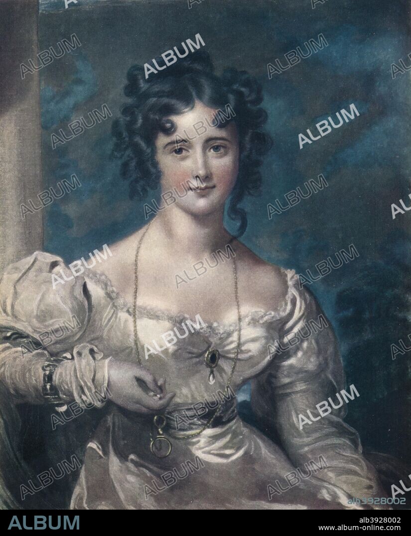 Rosamond Hester Elizabeth (nee Croker), Lady Barrow when Miss Croker, 1828. After Sir Thomas Lawrence (1769-1830). From The Connoisseur Vol. VI [Otto Limited, London, 1903.].