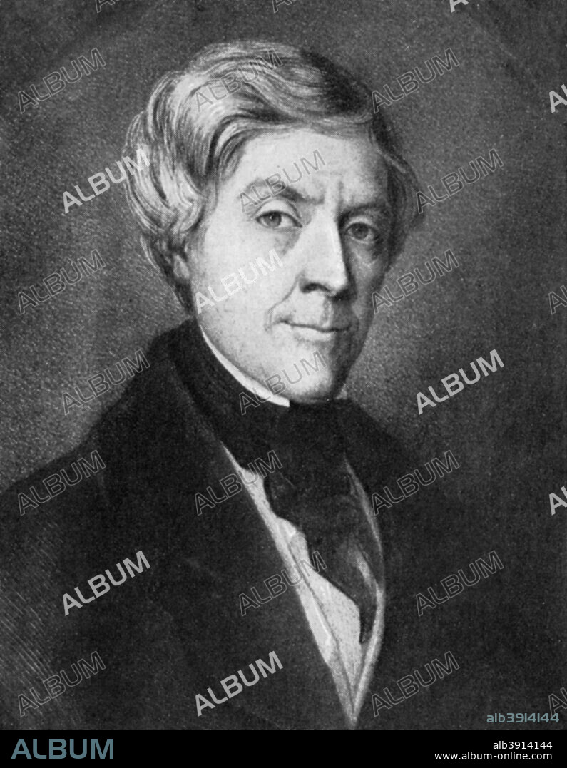 Jules Michelet, French historian, mid-19th century. Portrait of Michelet (1798-1874), best known for his 17-volume History of France, (1833-1867).