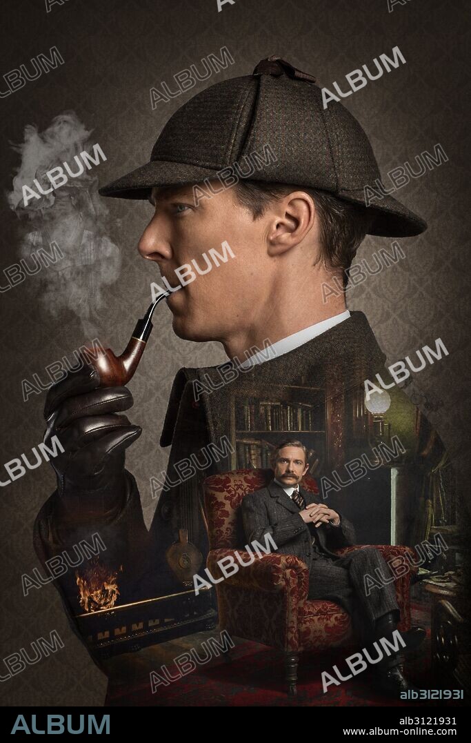 BENEDICT CUMBERBATCH y MARTIN FREEMAN en SHERLOCK, 2010, dirigida por PAUL MCGUIGAN. Copyright HARTSWOOD FILMS/BBC WALES. The Abominable Bride.