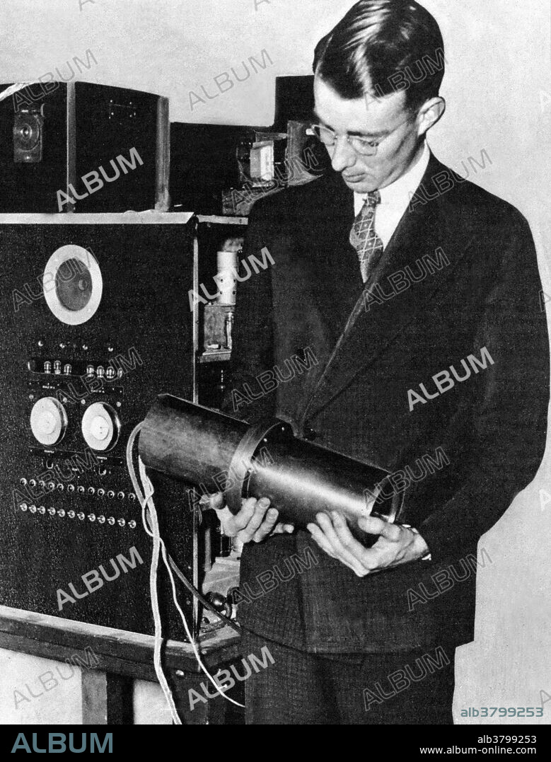Alvarez with personally built electronics and BF3 ionization chamber, 1938. Luis Walter Alvarez (June 13, 1911 - September 1, 1988) was an American experimental physicist, inventor, and professor. In 1936, he went to work for Ernest Lawrence at the Radiation Laboratory at the University of California, where he devised a set of experiments to observe K-electron capture in radioactive nuclei, predicted by the beta decay theory but never observed. In 1940 he joined the MIT Radiation Laboratory, where he contributed to a number of WWII radar projects. He spent a few months at the University of Chicago working on nuclear reactors for Fermi before coming to Los Alamos to work for Oppenheimer on the Manhattan project. After the war Alvarez was involved in the design of a liquid hydrogen bubble chamber that allowed his team to take millions of photographs of particle interactions, develop complex computer systems to measure and analyze these interactions, and discover entire families of new particles and resonance states. This work resulted in his being awarded the Nobel Prize in 1968. With his son, geologist Walter Alvarez, he developed the Alvarez hypothesis which proposes that the extinction event that wiped out the dinosaurs was the result of an asteroid impact. He died of cancer in 1988 at the age of 77.