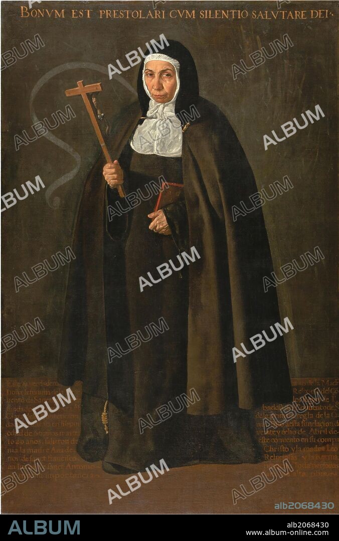 DIEGO VELÁZQUEZ. Diego Rodríguez de Silva y Velázquez / 'La venerable madre Jerónima de la Fuente', 1620, Escuela Española, Óleo sobre Lienzo, 160 cm x 110 cm, P02873.