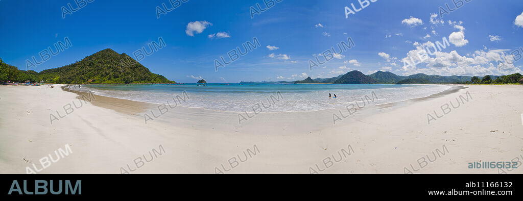 Panoramic Photo of idyllic Selong Belanak Beach, South Lombok, Indonesia, Southeast Asia, Asia.