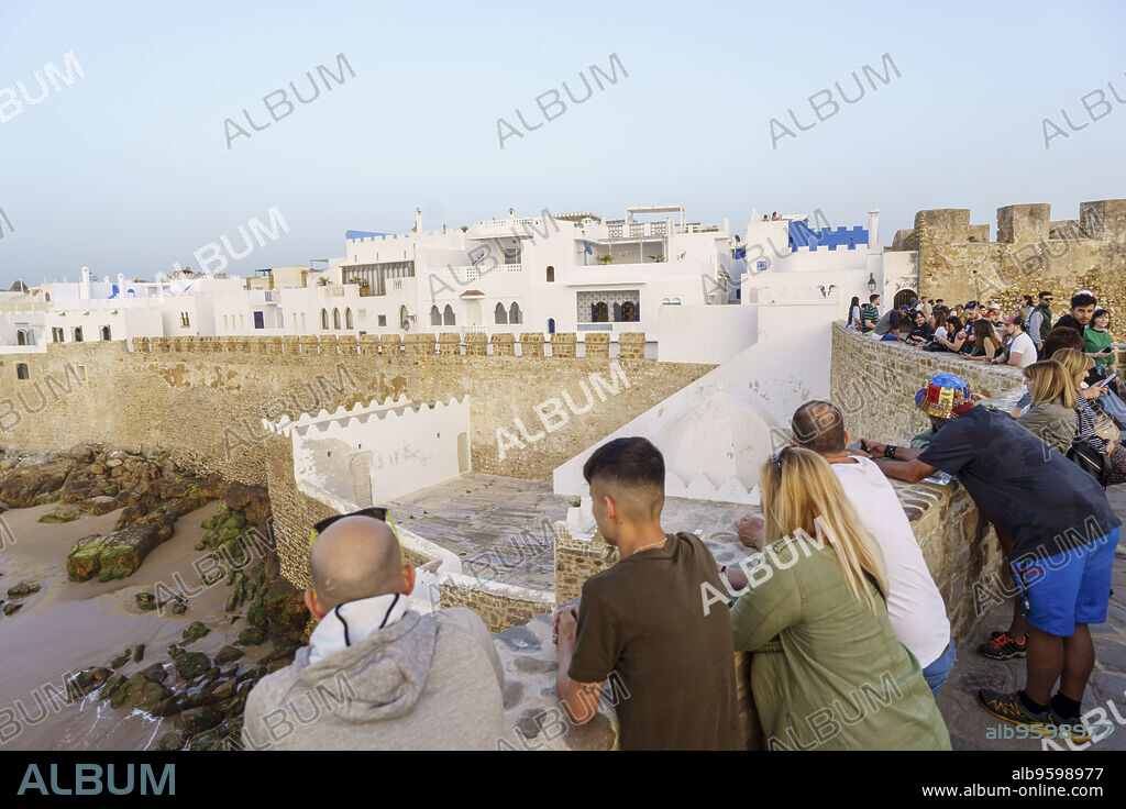 Cemetery and Mausoleum of Sidi Ahmed El Mansur, from the Krikia viewpoint, Asilah, morocco, africa.