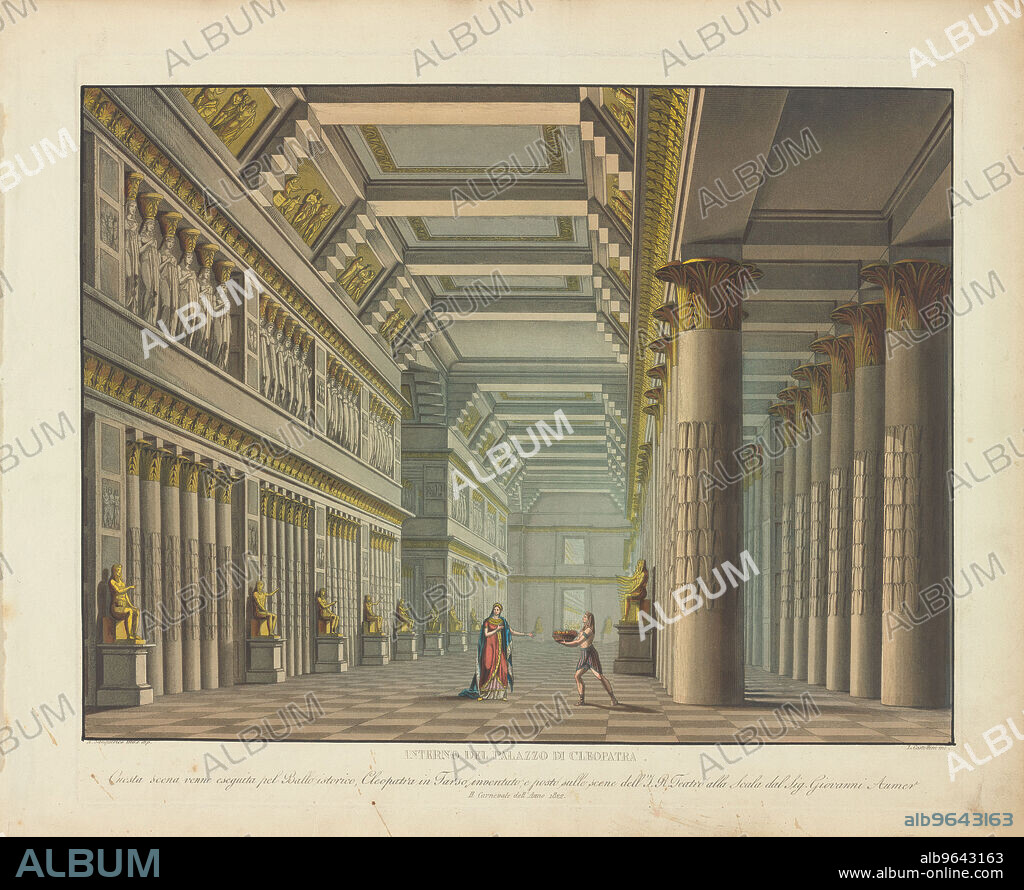 ALESSANDRO SANQUIRICO. Set design for the ballet "Cleopatra in Tarso" by Jean-Pierre Aumer, at Teatro alla Scala, 1821.