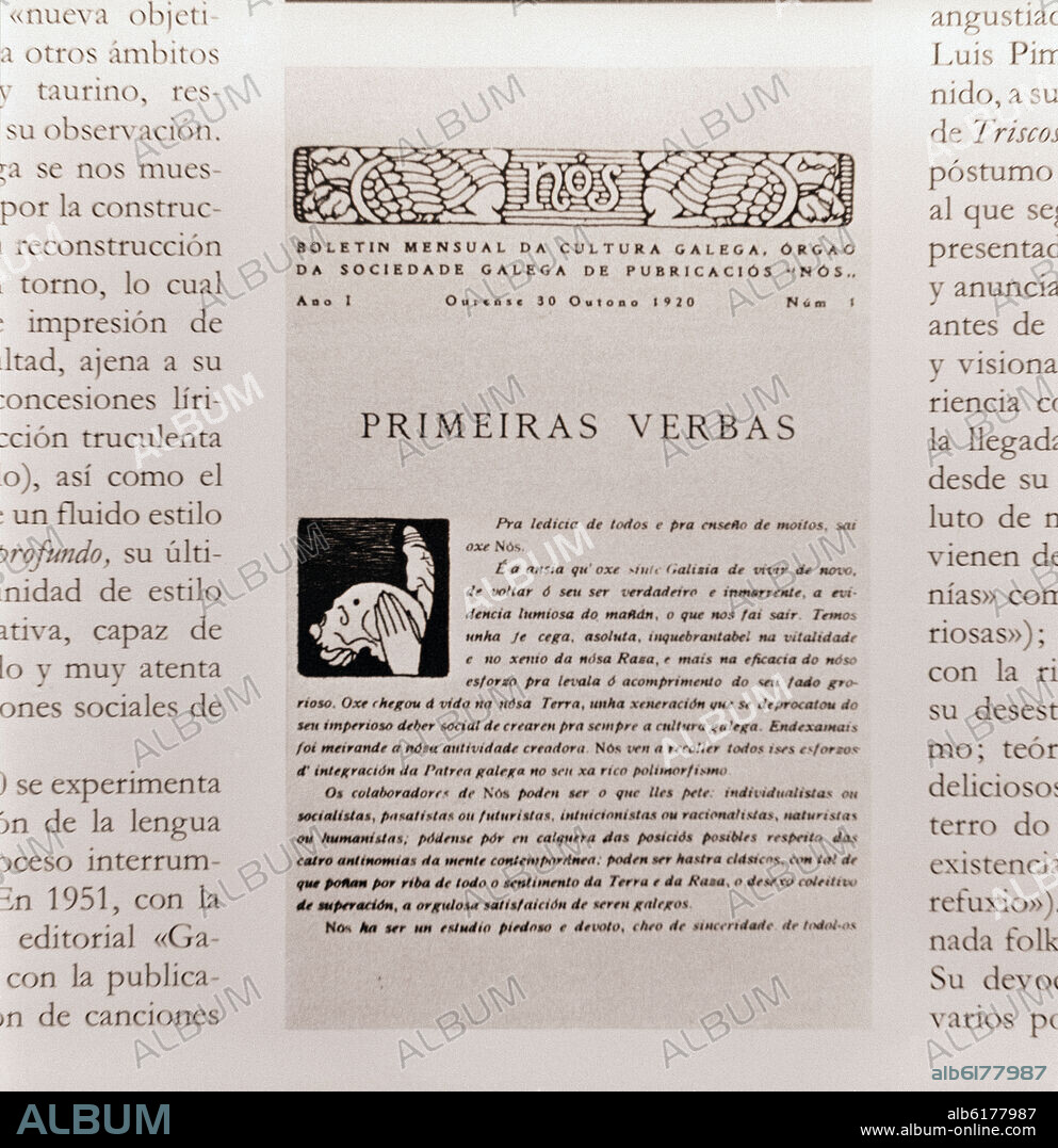 PAGINA INICIAL DEL PRIMER NUMERO DE LA REVISTA NOS DIRIGIDA POR VICENTE RISCO.
