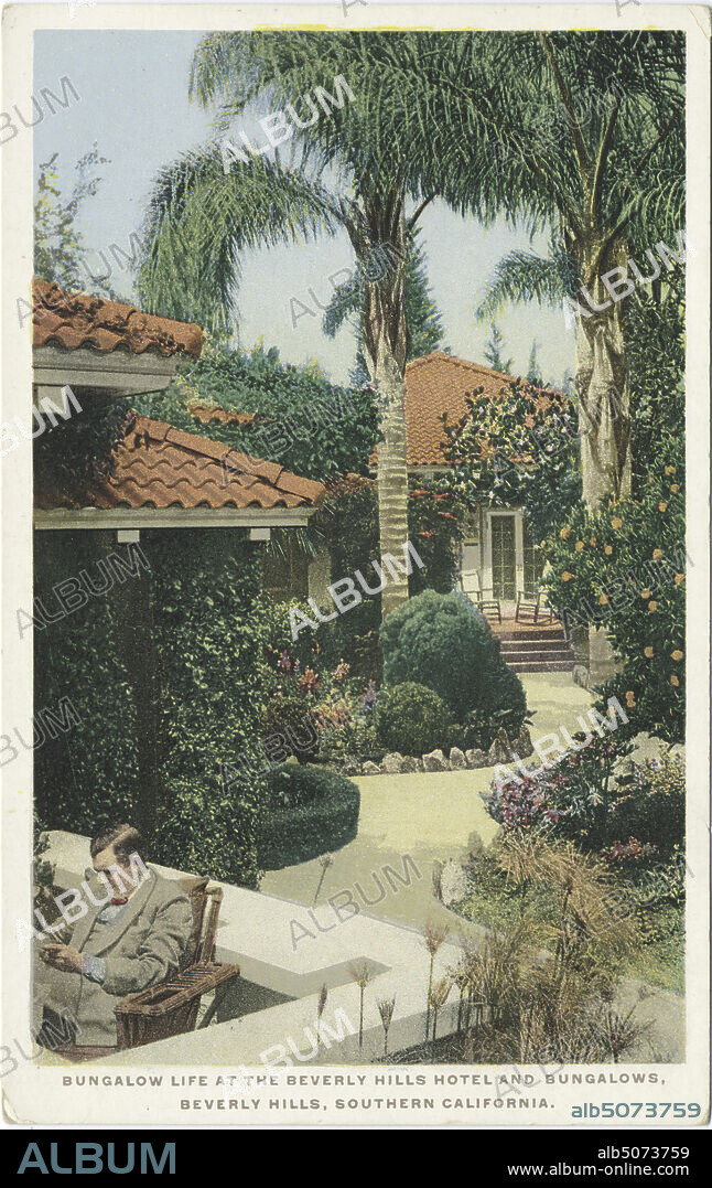 Bungalow Life at the Beverly Hills Hotel and Bungalows, Beverly Hills, Southern California, still image, Postcards, 1898 - 1931.