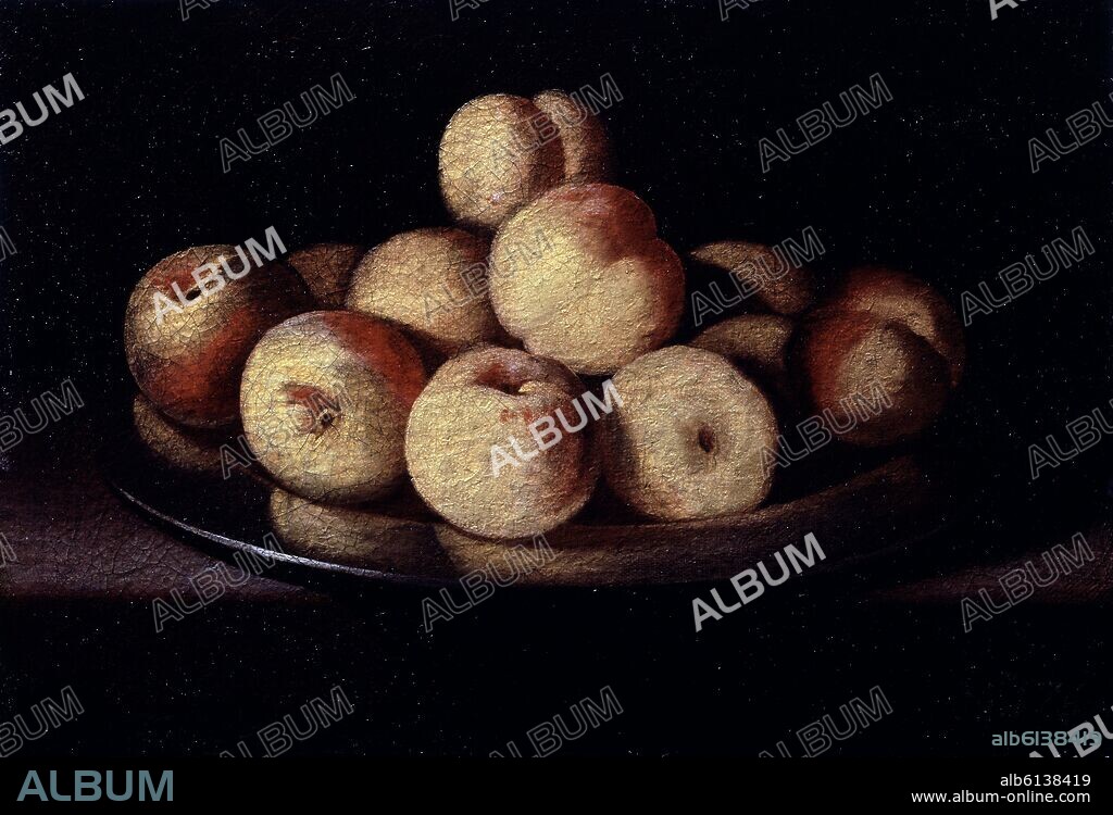 FRANCISCO DE ZURBARAN. BODEGON - (FRUTAS) - SIGLO XVII - BARROCO ESPAÑOL.