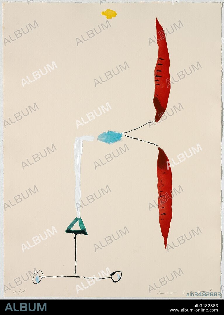 JOSEP MARIA RIERA I ARAGÓ. Josep Maria Riera i Aragó / "Avión hélice roja", 2006, Grabado (aguafuerte), 54 x 40 cm.