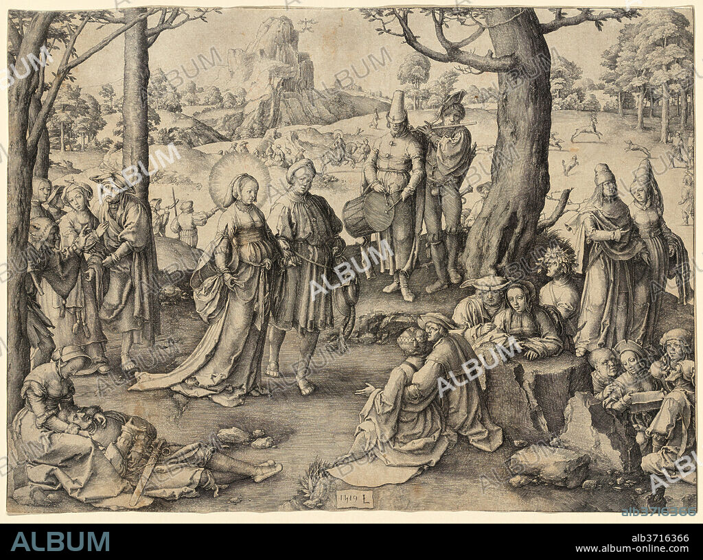 LUCAS VAN LEYDEN. The Dance of Saint Mary Magdalene. Dated: 1519. Dimensions: sheet (trimmed to plate mark): 29.2   39.8 cm (11 1/2   15 11/16 in.). Medium: engraving.