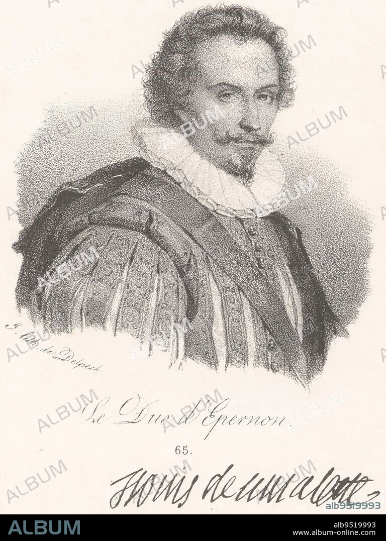 Portrait of Jean-Louis de Nogaret de La Valette, anonymous, veuve Delpech (Naudet), in or after 1818 - in or before 1842, print maker: anonymous, printer: veuve Delpech (Naudet), (mentioned on object), Paris, in or after 1818 - in or before 1842, paper, h 277 mm - w 179 mm.