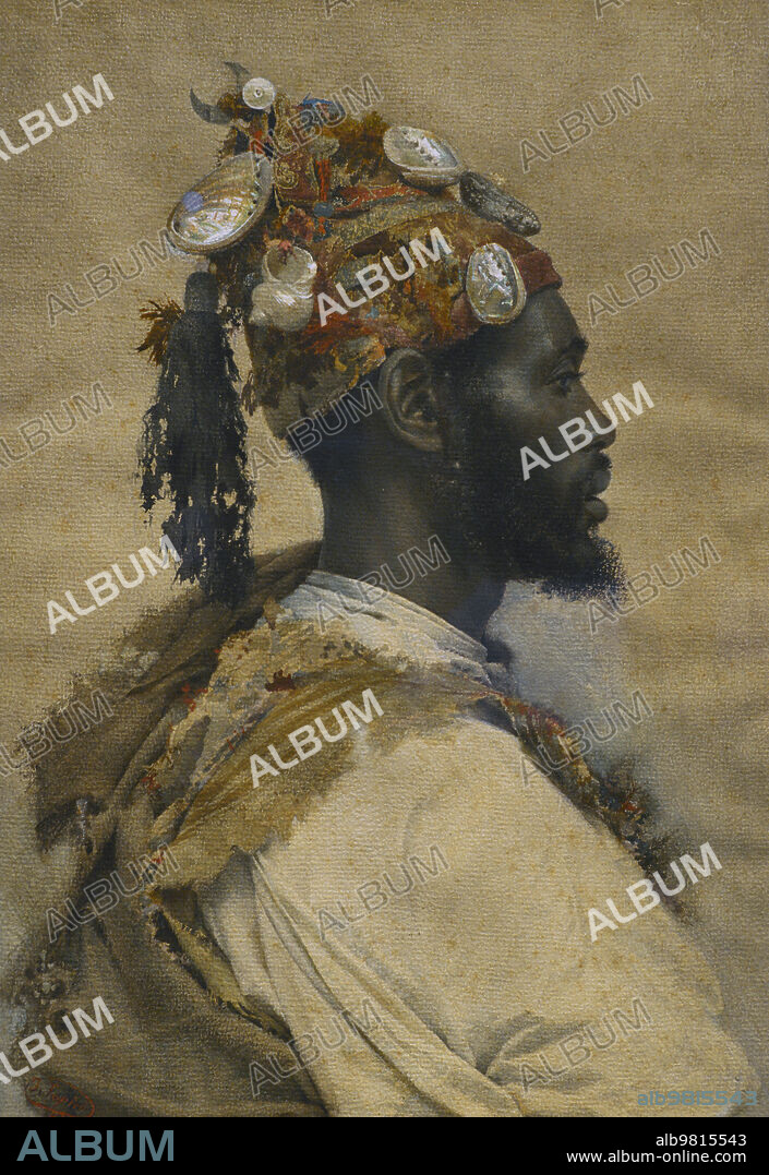 JOSÉ TAPIRÓ Y BARÓ (1836-1913). SPANISH PAINTER.. Jose Tapiro y Baro (1836-1913). Spanish painter. Parache, the dancer. Watercolour, 1895-1900. Prado Museum. Madrid. Spain.