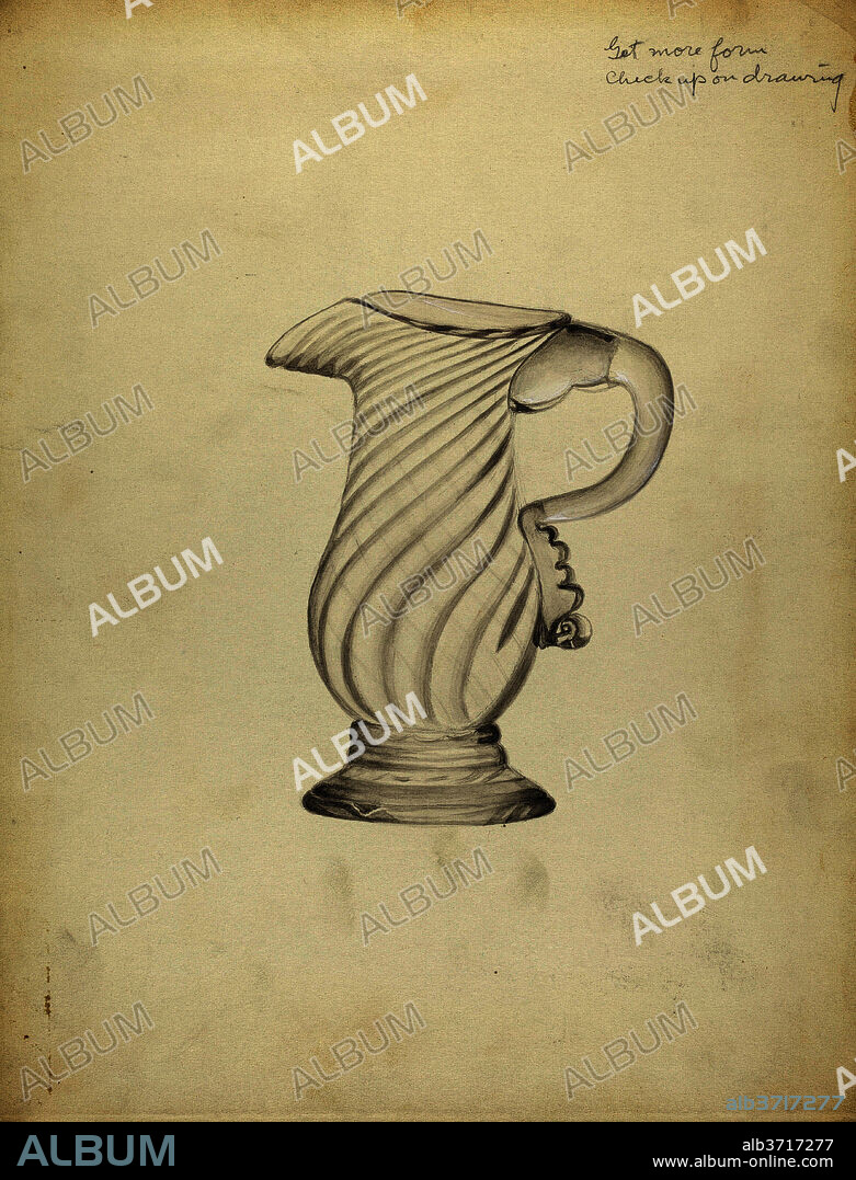VINCENT BURZY. Blown Glass - Pitcher. Dated: 1935/1942. Dimensions: overall: 30.4 x 23 cm (11 15/16 x 9 1/16 in.). Medium: watercolor and graphite on paperboard.