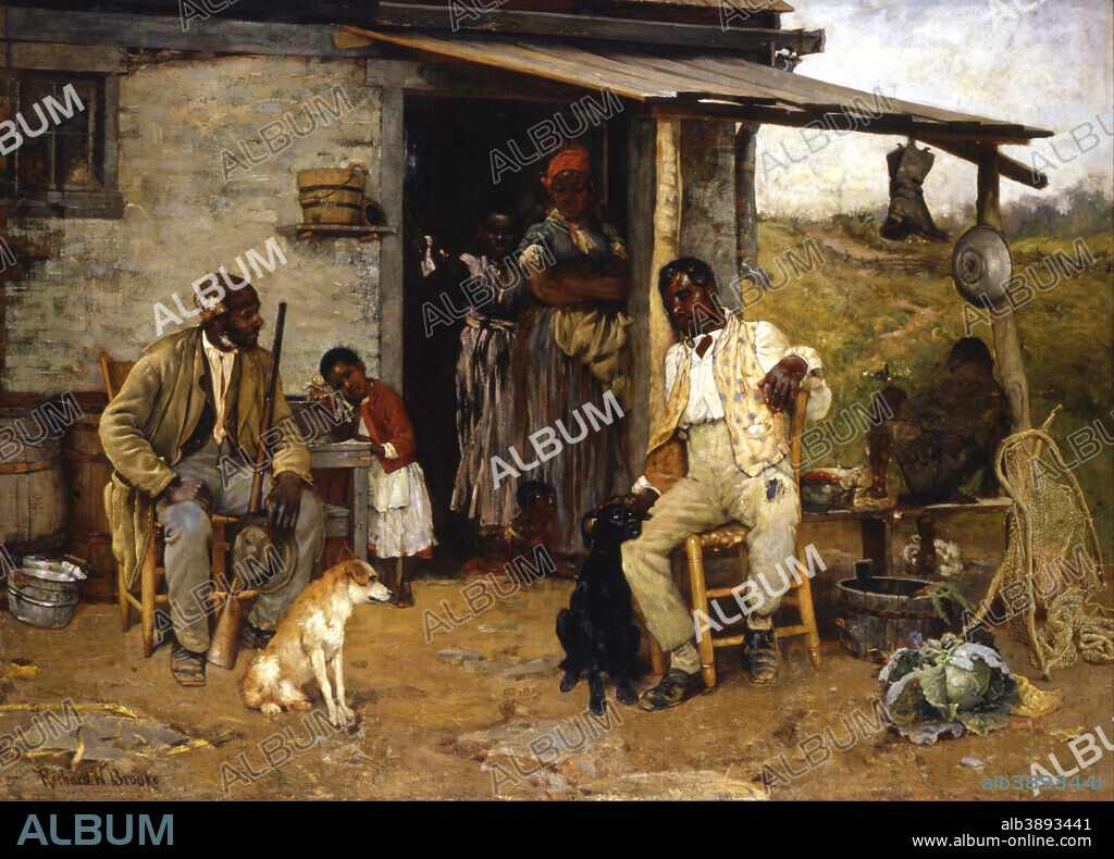 RICHARD NORRIS BROOKE. A Dog Swap. Date/Period: 1881. Painting. Oil on canvas Oil on canvas. Height: 1,197.10 mm (47.12 in); Width: 1,673.35 mm (65.87 in).