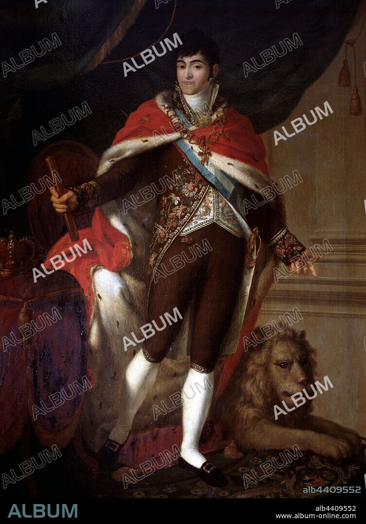 JOAQUÍN MANUEL FERNÁNDEZ CRUZADO (1781-1856). FERNANDO VII. EL ESCORIAL 1784- MADRID 1833 OLEO DE FERNANDEZ CRUZADO MUSEO HISTORICO MUNICIPAL. CADIZ.