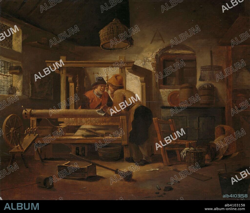 CORNELIS GERRITSZ DECKER. Weaver's Workshop. Dating: 1659. Measurements: h 45 cm × w 57 cm; d 7 cm.