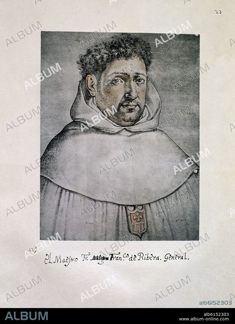 FRANCISCO PACHECO. FRAY FRANCISCO DE RIBERA (1537-1591) - LIBRO DE RETRATOS DE ILUSTRES Y MEMORABLES VARONES - 1599.