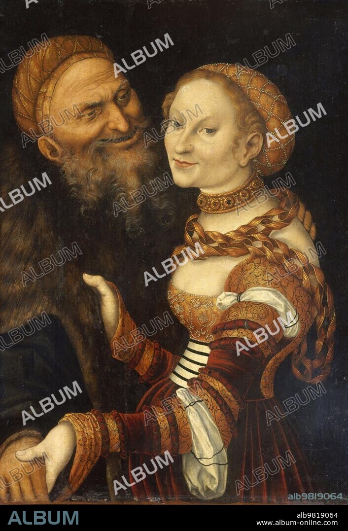 The Old Man in Love, painting by Lucas Cranach the Elder, 4 October 1472, 16 October 1553, one of the most important German painters, graphic artists and book printers of the Renaissance, Historical, digitally restored reproduction of a historical original