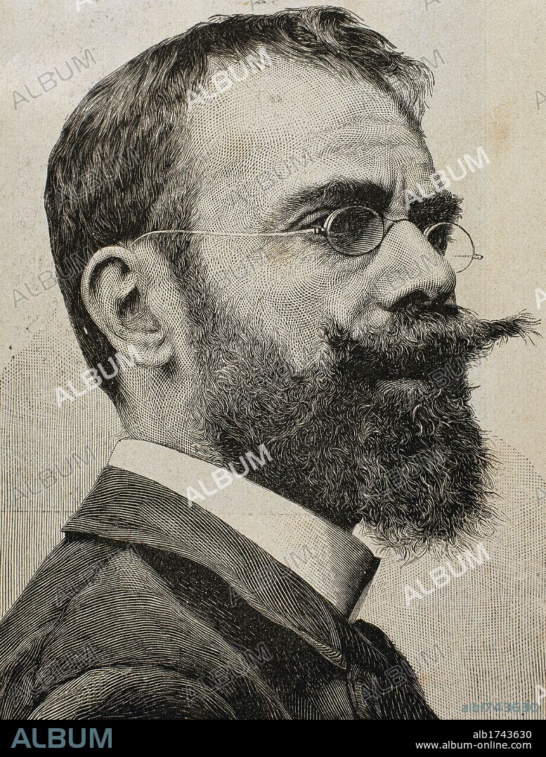 PRADILLA, Francisco (Villanueva de Gállego,1841-Madrid,1921). Pintor español perteneciente a la segunda generación de pintores de historia. Miembro de la Academia de San Fernando (1881) y director del Museo del Prado (1897-98). Grabado del siglo XIX.