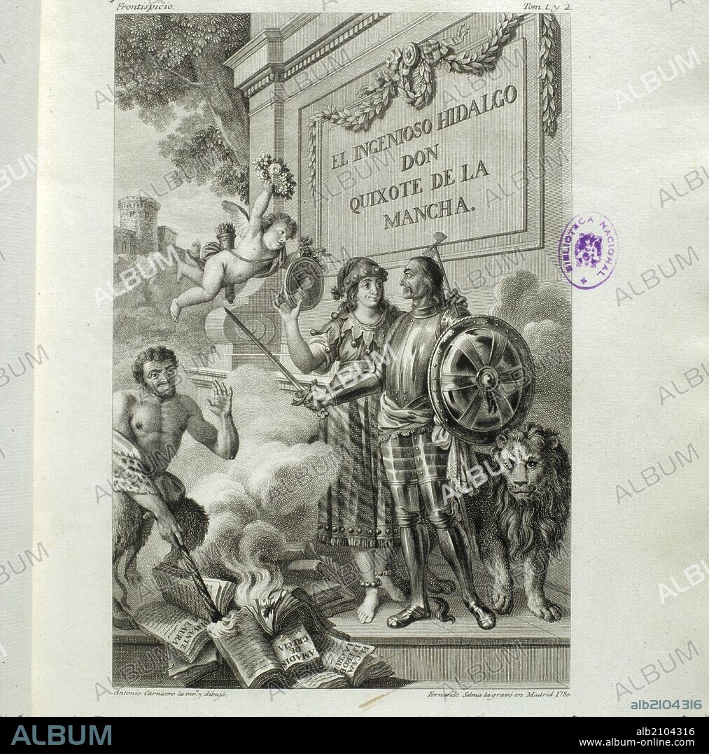 LIBRO: EL INGENIOSO HIDALGO DON QUIJOTE DE LA MANACHA. AUTOR: MIGUEL DE CERVANTS SAAVEDRA. PRIMERA EDICION DE LA REAL ACADEMIA DE 1780.