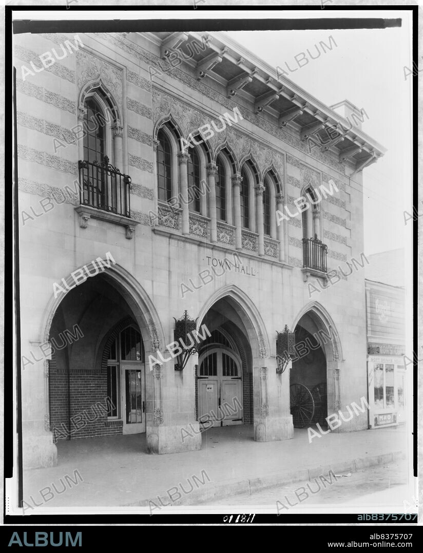 FRANCES BENJAMIN JOHNSTON. Facade of the Town Hall, Littleton, Colorado which was designed by the architect Jacques Benois Benedict, between 1920 and 1923.