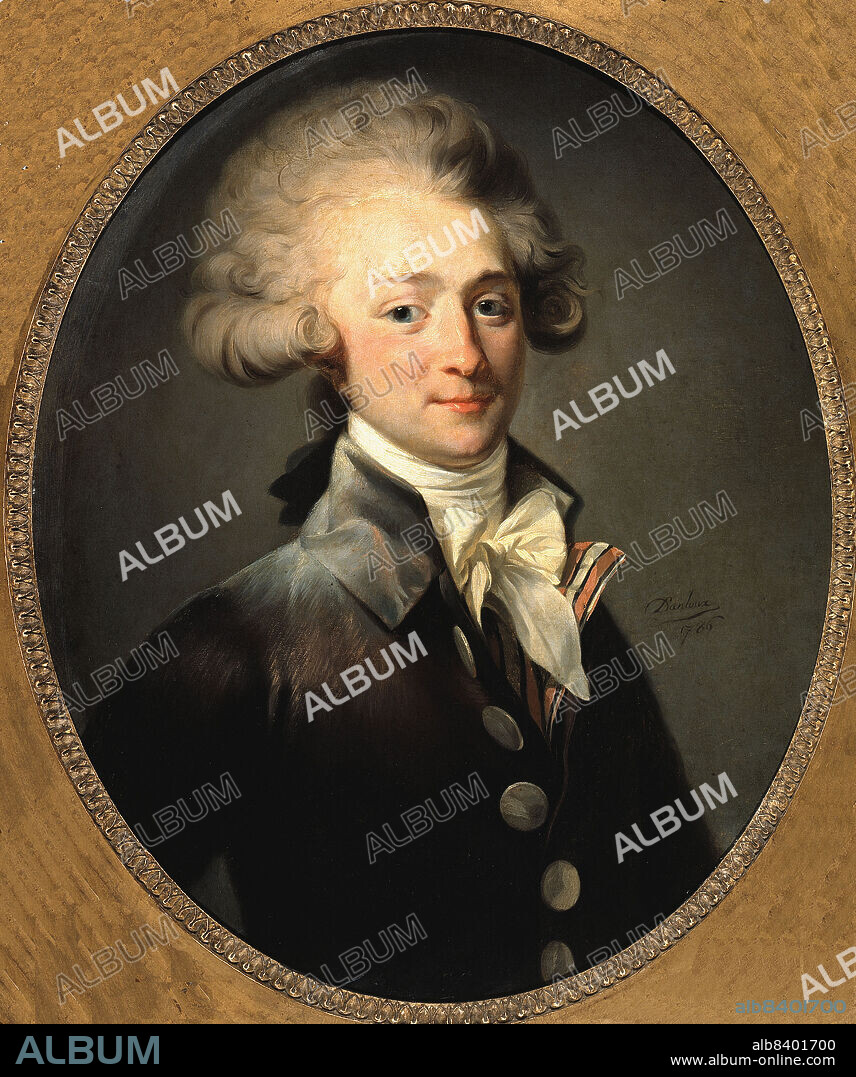 HENRI-PIERRE DANLOUX. Portrait de Pierre-François-Jean Du Cluzel, marquis de Montpipeau, 1786.
