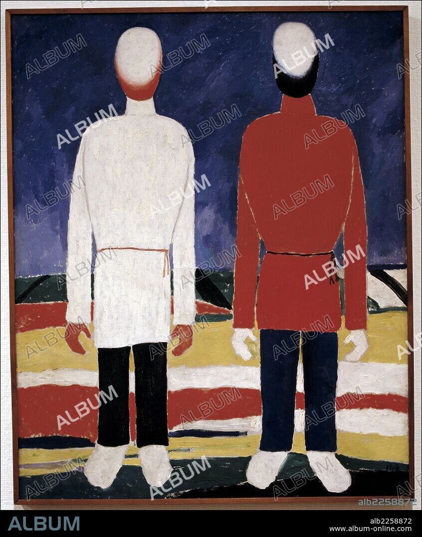 KAZIMIR SEVERÍNOVICH MALÉVICH. MALEVICH. KASIMIR. PINTOR RUSO. 1878 - 1935. " CAMPESINOS " OLEO DEL AÑO 1928. MUSEO ESTATAL RUSO. SAN PETERSBURGO.