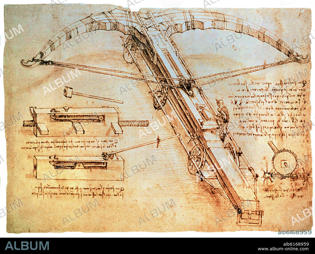 Les machines de Léonard de Vinci : LA CATAPULTE ET L'ARBALÈTE