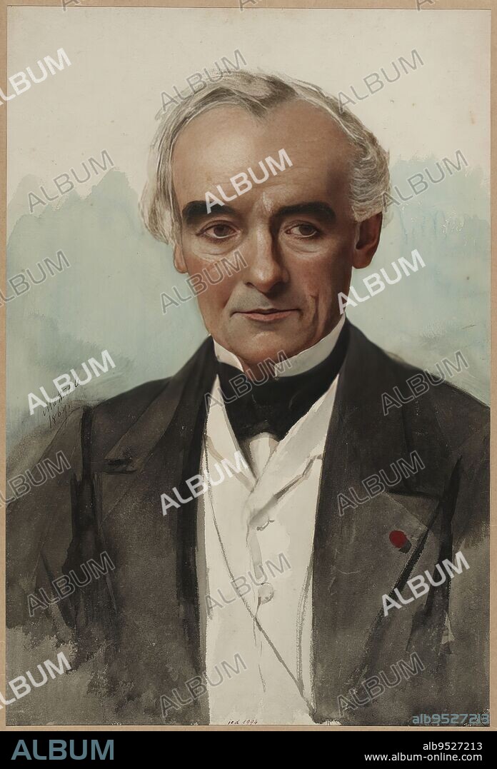 Portrait of Prosper Mérimée in 1869, Bonaparte, Mathilde, Designer, Drawing, Graphic arts, Drawing, Dimensions - Work: Height: 52 cm, Width: 35 cm, Dimensions - Montage: Height: 55 cm, Width: 42.2 cm.