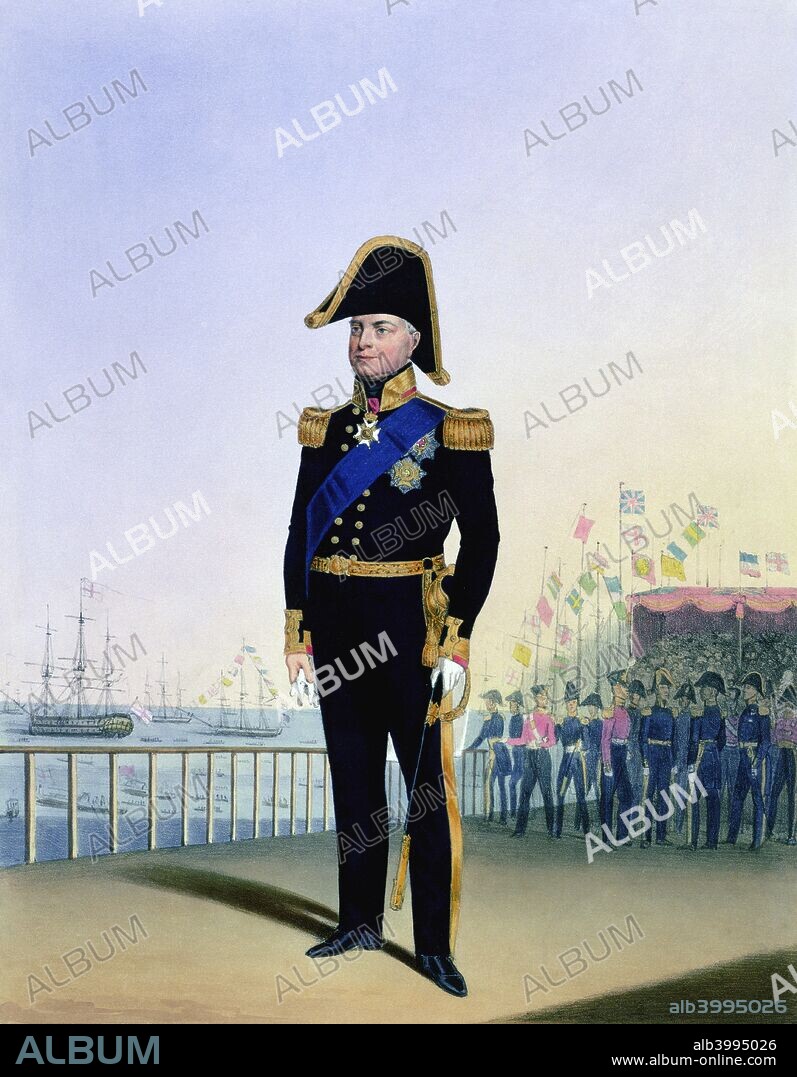 William IV, King of the United Kingdom, c1830-1837. William (1765-1837) succeeded his elder brother, George IV, as king in 1830. Plate 14 from Costume of the Royal Navy and Marines.