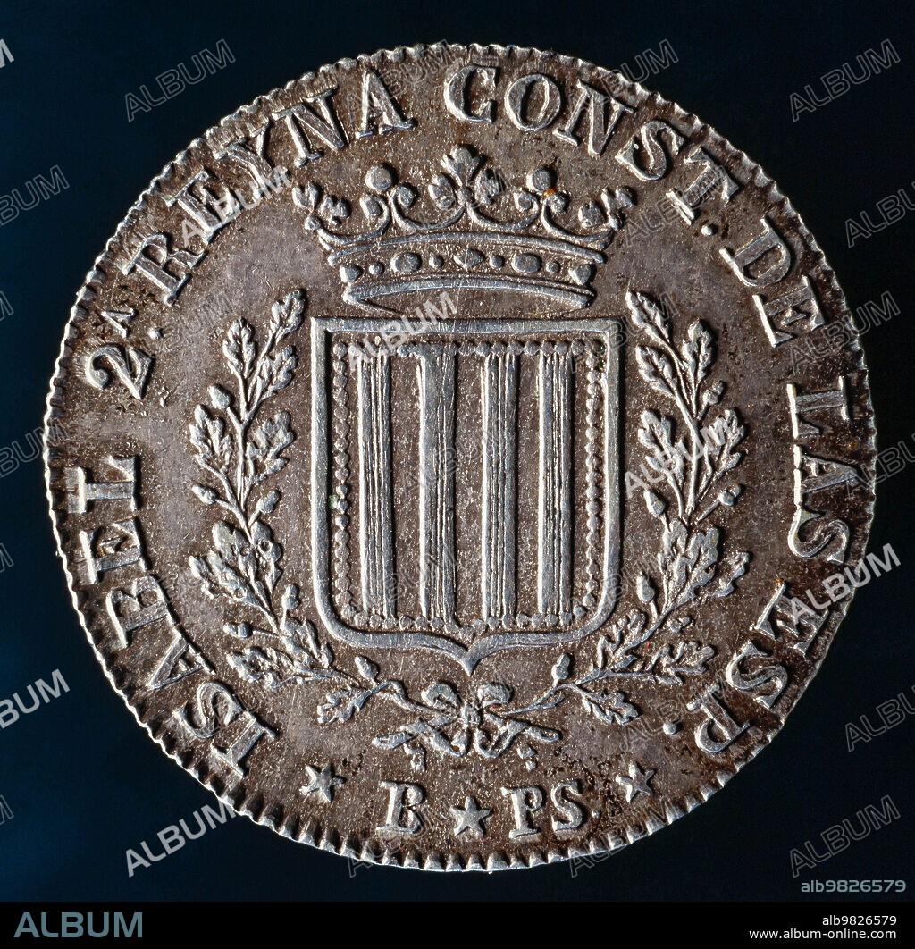 1 peseta, 1836, 016504-N. Museu Nacional d'Art de Catalunya.