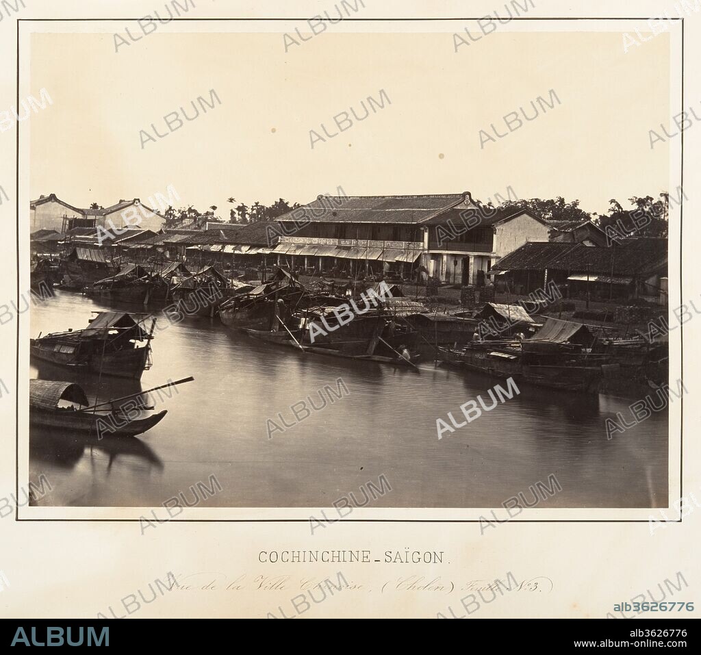 Vue de la Ville Chinoise (Cholen) Feuille No. 3, Saïgon, Cochinchine. Artist: Emile Gsell (French, Sainte-Marie-aux-Mines 1838-1879 Vietnam). Dimensions: 22.3 x 30.1 cm (8 3/4 x 11 7/8 in.). Date: 1866.