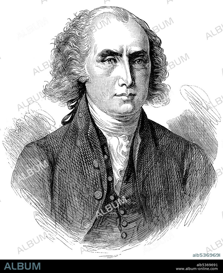 Historical drawing, US-American history, 18th century, portrait of James Madison, 1751 - 1836, fourth President of the United States of America between 1809 and 1817