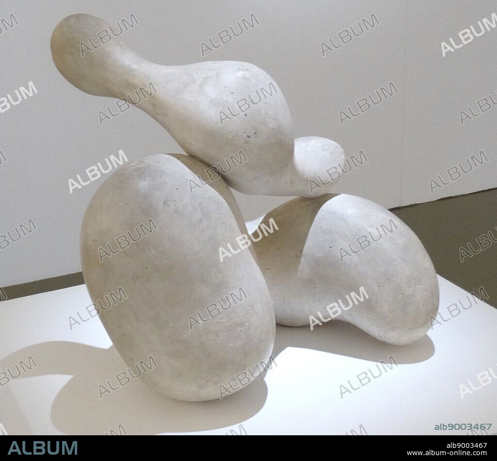 Plaster sculpture titled 'Human Concretion' by Jean Arp or Hans Arp (1886-1966) German-French, or Alsatian, sculptor, painter, poet and abstract artist. Dated 1933.