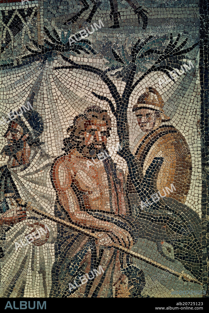 MOSAICO-SACRIFICIO DE IFIGENIA DET ROMANO.