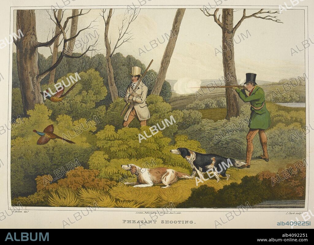HENRY ALKEN. Pheasant shooting. The National Sports of Great Britain ... With descriptions in English and French by John Lawrence. London : Methuen & Co., 1903. Source: 1818.c.6 plate before page 26.