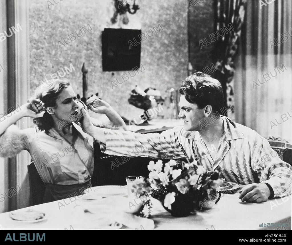 JAMES CAGNEY y JEAN HARLOW en EL ENEMIGO PÚBLICO, 1931 (THE PUBLIC ENEMY), dirigida por WILLIAM A. WELLMAN. Copyright WARNER BROTHERS.