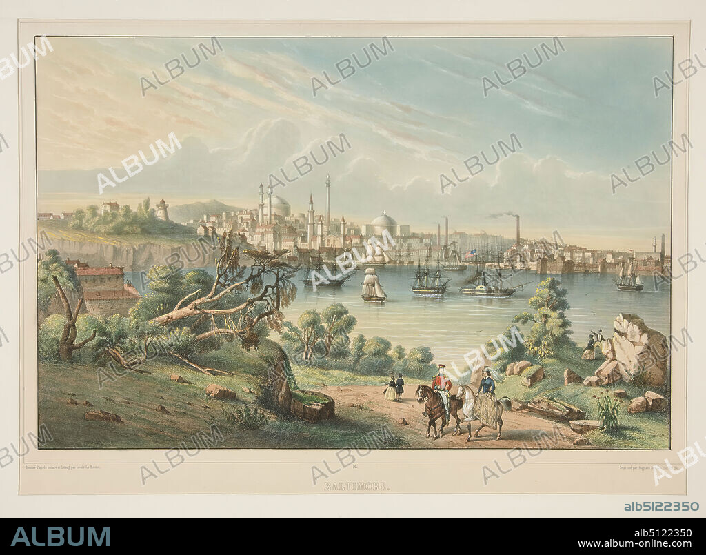 Artist: Louis Le Breton, French, 1818-1866, Baltimore. No. 26, Lithograph, colored by hand, sheet: 44 × 59 cm (17 5/16 × 23 1/4 in.), French, 19th century, Works on Paper - Prints.