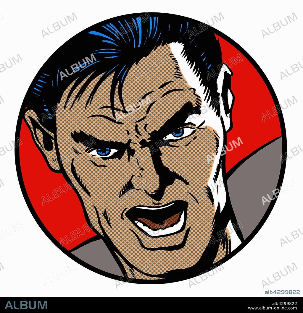 Close up of face of angry man shouting.