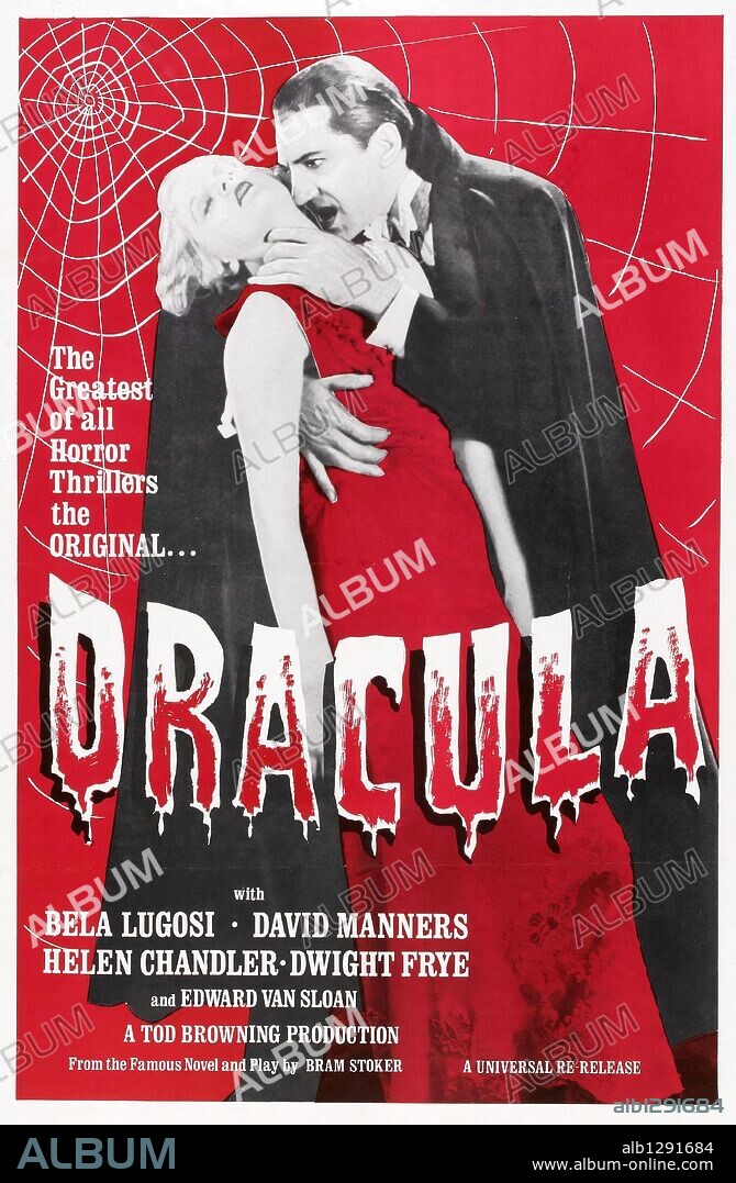 Affiche de DRACULA, 1931, réalisé par TOD BROWNING. Copyright UNIVERSAL PICTURES.