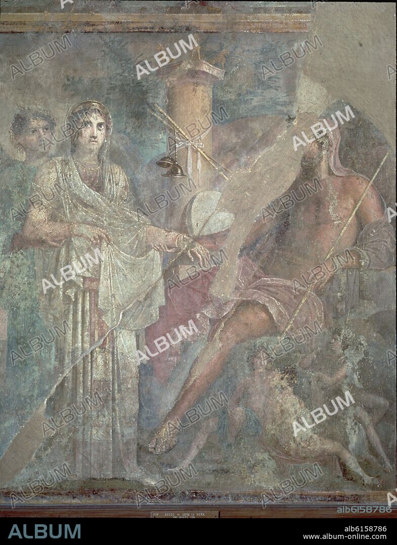 MATRIMONIO DE ZEUS Y HERA EN EL MONTE IDA -PINTURA POMPEYANA - SIGLO I.