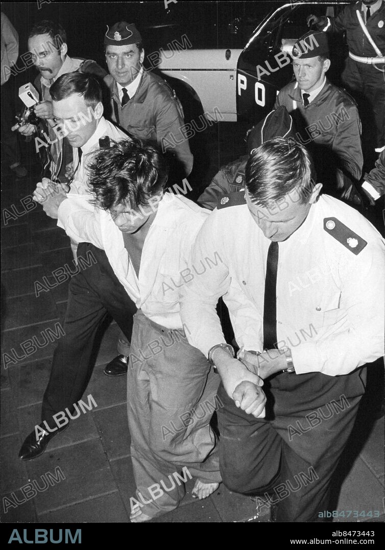 Västervik 1968-07-06. Polismördaren Gunnar Norgren återförs till fängelset efter sin rymning . Foto: Lennart Nygren / SvD / TT / kod 12014.