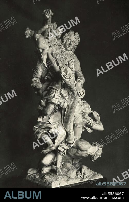 Eugen, Prinz von Savoyen Heerführer. 1663-1736. "Apotheose des Prinzen Eugen", Skulptur von Balthasar Permoser, 1721. sächs. Marmor, Höhe 230 cm. Wien, Barockmuseum. Wien, Österr. Galerie im Belvedere.