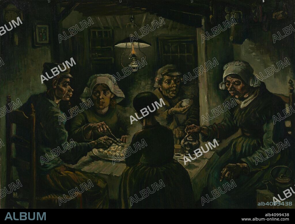 VINCENT VAN GOGH. The Potato Eaters. Date: April-May 1885, Nuenen. Dimensions: 82 cm x 114 cm, 100 cm x 133 cm.