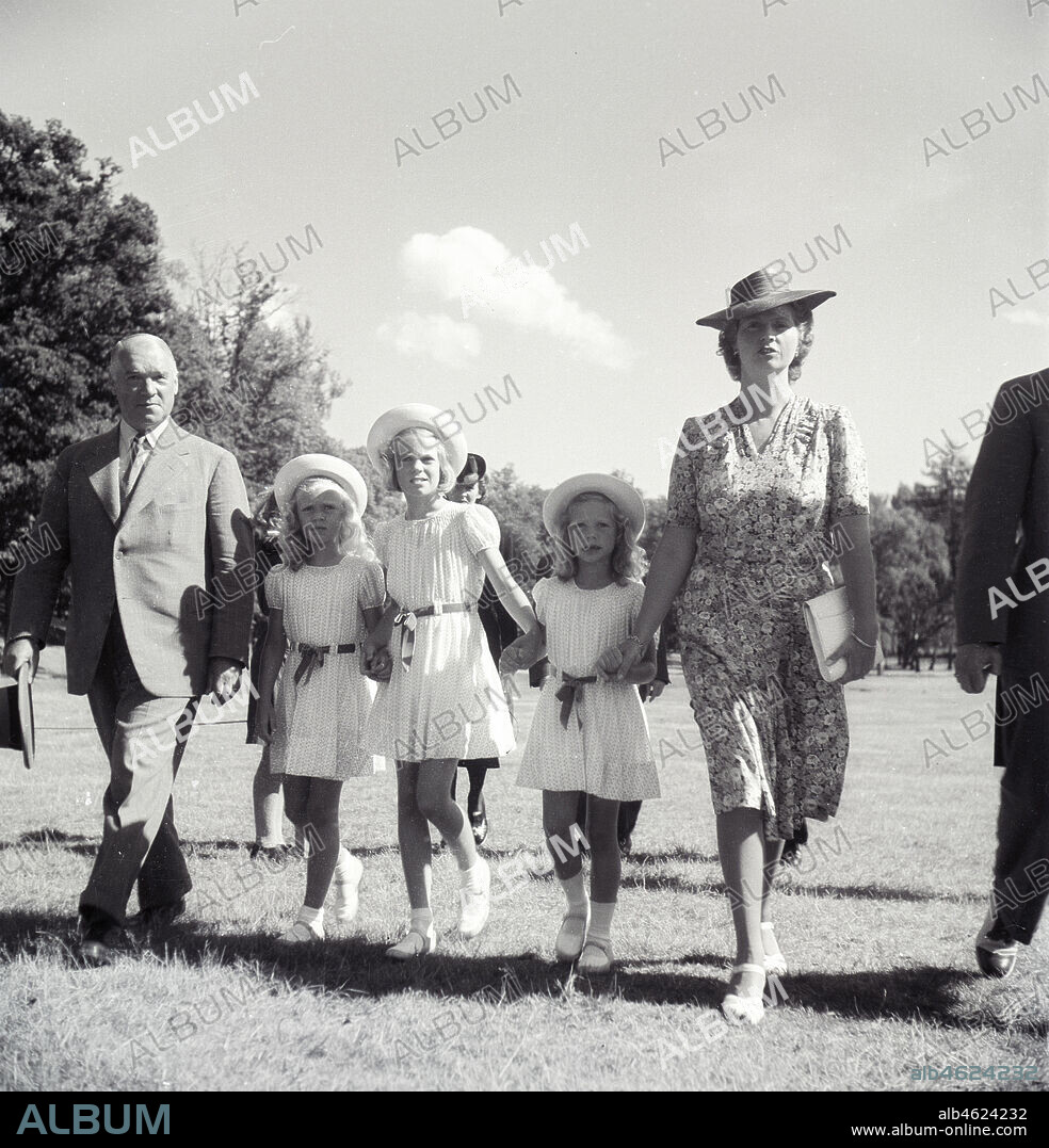 Princess Sibylla with the little princesses in Haga Park, Sweden, 17/8 1944.