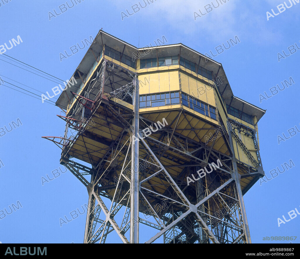 TORRE DE SAN SEBASTIAN - ARRANQUE TELEFERICO - FOTO AÑOS 80  - FOTO AÑOS 80.