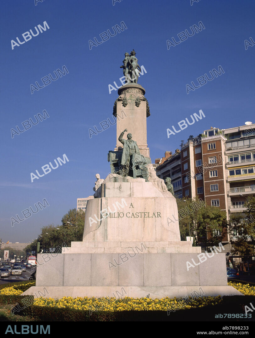 MARIANO BENLLIURE Y GIL. MONUMENTO A EMILIO CASTELAR EN EL PASEO DE LA CASTELLANA - 1908.