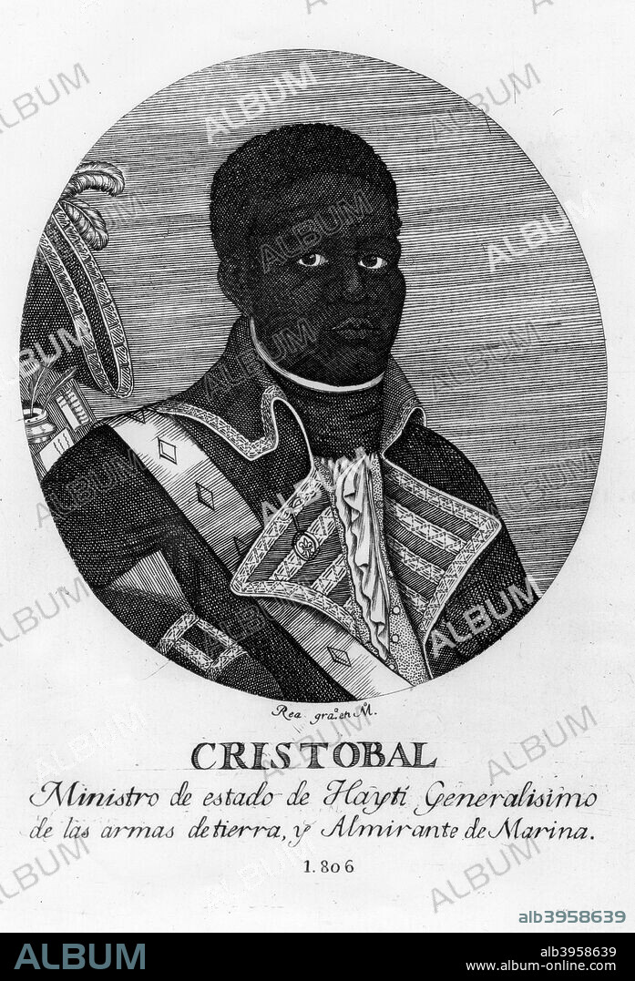 Henri Christophe, King of Haiti, 1806. A former slave, Henri Christophe rose to the rank of General in the rebel army during the Haitian Revolution, which secured Haiti's independence from France in 1804. After the assassination of Jean Jacques Dessalines, the first ruler of the newly independent nation, in 1806, the country was divided into two halves, with Henri Christophe ruler of the northern half. In 1811 he declared the north a kingdom, with himself as monarch. The southern potion remained a republic. Fearing a coup, Henri Christophe committed suicide in 1820, after which the two halves of the country were united as a republic.