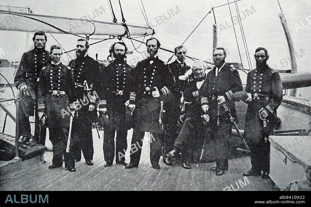 Admiral Dahlgren and officers on deck of Pawnee. John Adolphus Bernard Dahlgren (November 13, 1809 - July 12, 1870) was a United States Navy officer. In the American Civil War, Dahlgren was made commander of the Washington Navy Yard, where he established the Bureau of Ordnance. In 1863, he took command of the South Atlantic Blockading Squadron at the rank of rear admiral.