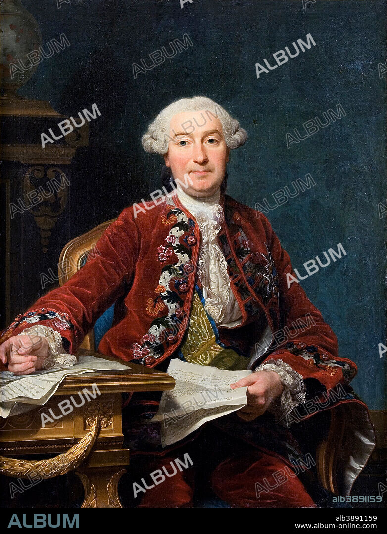 ALEXANDER ROSLIN. Ulrik Scheffer (1716 - 99). Date/Period: 1763. Painting. Oil on canvas. Height: 1,170 mm (46.06 in); Width: 890 mm (35.03 in).
