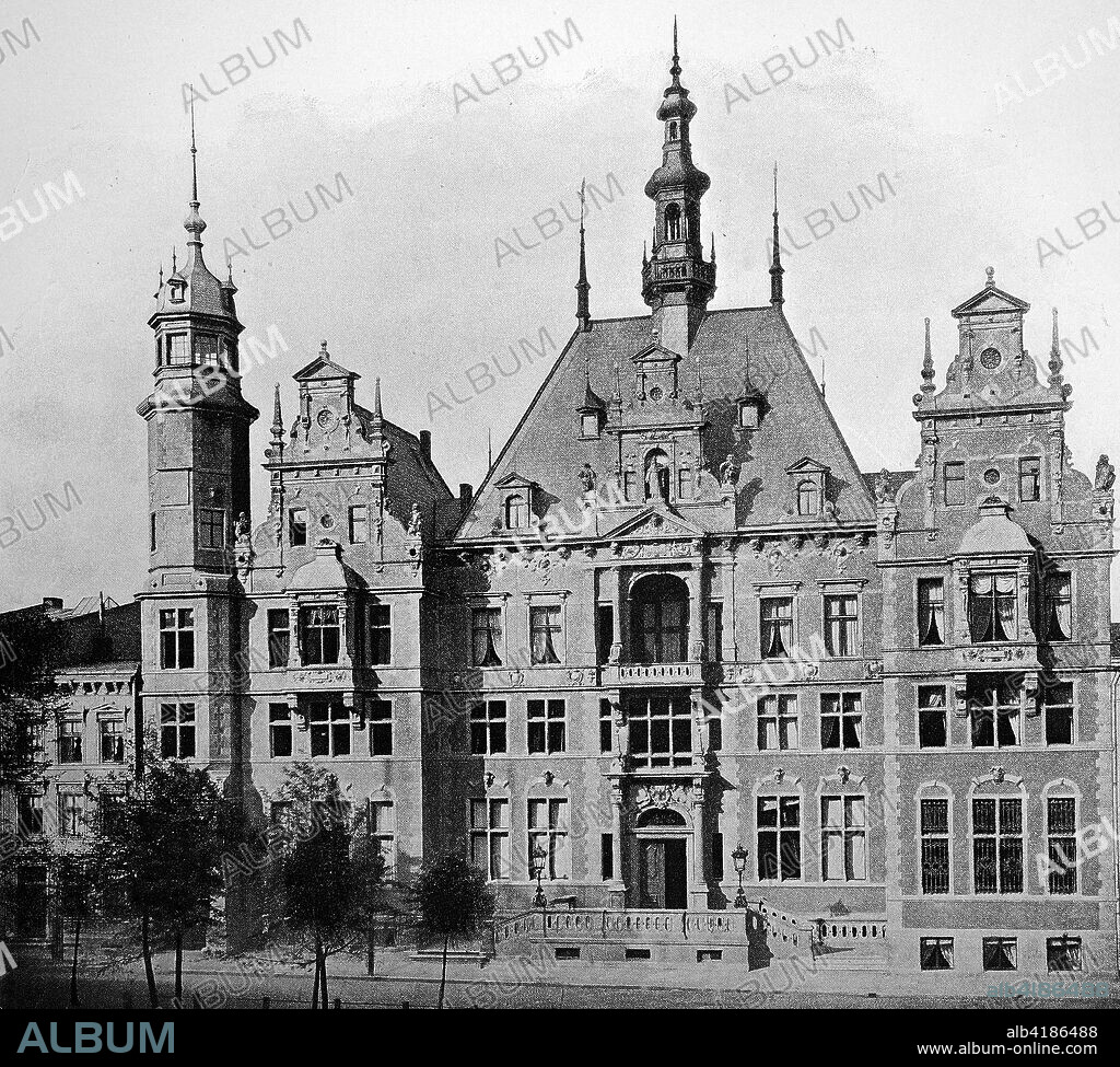 The building of the Landeshaus of the province of West Prussia in Gdansk, seat of provincial parliament, Poland, publication from the year 1882.